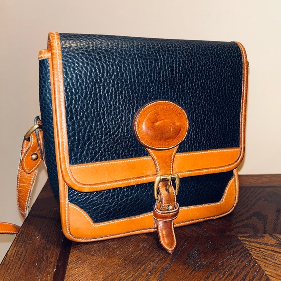 Dooney & Bourke Handbags - Vintage Dooney & Bourke AWL Small Surrey Crossbody Navy Blue EUC